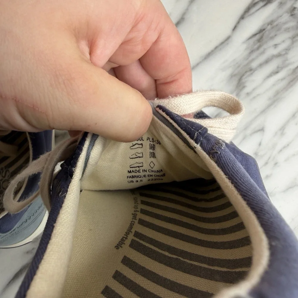 Taos Womens Size 9.5 Plim Soul Indigo Multi Sneakers Blue Canvas Lace Up